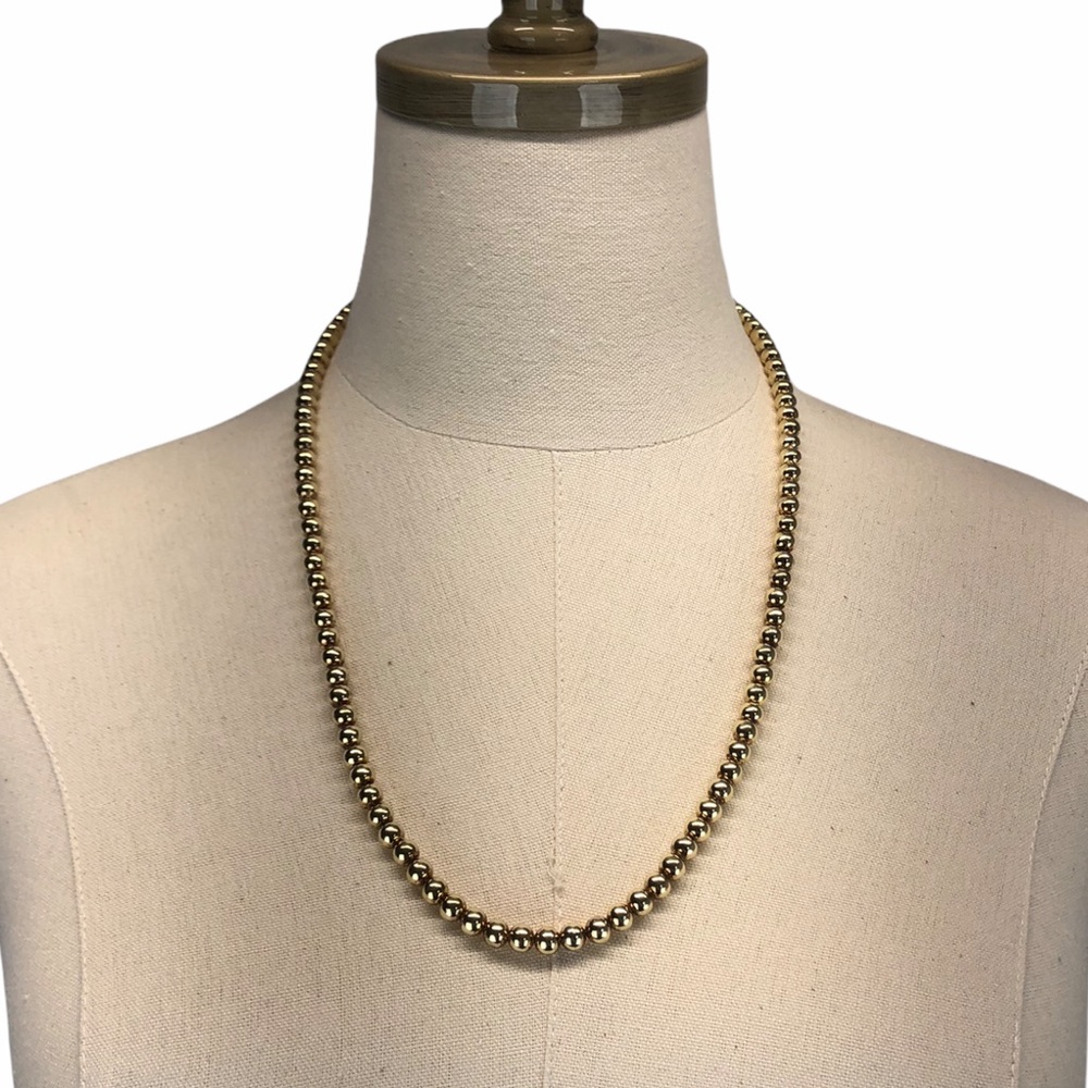 Vintage 24" Sterling Gold Tone Beaded 925 Italy.